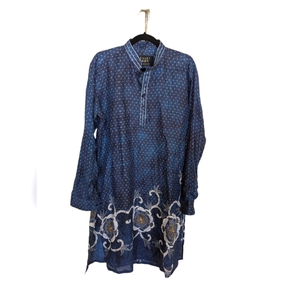 Kalki men blue floral kurta sz M - Picture 1 of 6